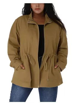 Agnes Orinda Women's Plus Size Jackets Lightweight Anorak Drawstring Utility Jacket