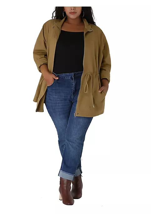 Agnes Orinda Women's Plus Size Jackets Lightweight Anorak Drawstring Utility Jacket 4 Agnes Orinda Women's Plus Size Jackets Lightweight Anorak Drawstring Utility Jacket - Image 2