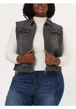 Agnes Orinda Plus Size Denim Vests for Woman's Sleeveless Jean Zip Cargo Jackets Vest Valentines -Agnes Orinda Store Belk 250