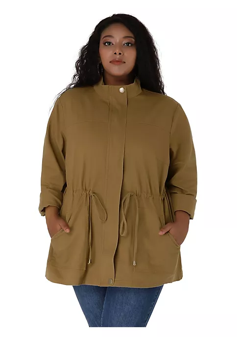 Agnes Orinda Women's Plus Size Jackets Lightweight Anorak Drawstring Utility Jacket 5 Agnes Orinda Women's Plus Size Jackets Lightweight Anorak Drawstring Utility Jacket - Image 3