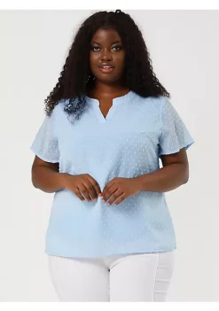 Agnes Orinda Women's Plus Size Blouses Pin Dots Round Neck Cute Basic Top -Agnes Orinda Store Belk 279