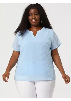 Agnes Orinda Women's Plus Size Blouses Pin Dots Round Neck Cute Basic Top -Agnes Orinda Store Belk 280