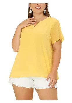 Agnes Orinda Women's Plus Size Blouses Pin Dots Round Neck Cute Basic Top -Agnes Orinda Store Belk 286