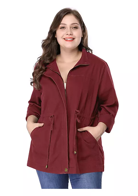 Agnes Orinda Women's Plus Size Jackets Lightweight Anorak Drawstring Utility Jacket 8 Agnes Orinda Women's Plus Size Jackets Lightweight Anorak Drawstring Utility Jacket - Image 6