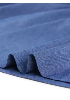 Agnes Orinda Women's Plus Size Spring Denim Babydoll V Neck Midi Tiered Shirtdress -Agnes Orinda Store Belk 292