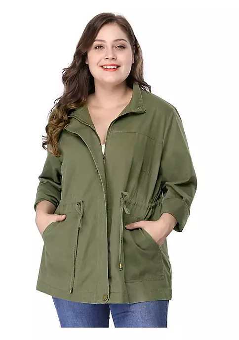 Agnes Orinda Women's Plus Size Jackets Lightweight Anorak Drawstring Utility Jacket 9 Agnes Orinda Women's Plus Size Jackets Lightweight Anorak Drawstring Utility Jacket - Image 7