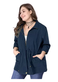 Agnes Orinda Women's Plus Size Jackets Lightweight Anorak Drawstring Utility Jacket 20 Agnes Orinda Women's Plus Size Jackets Lightweight Anorak Drawstring Utility Jacket -Agnes Orinda Store Belk 31