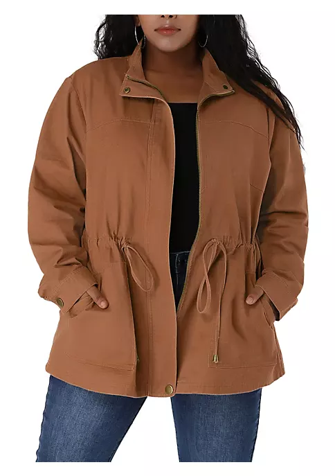 Agnes Orinda Women's Plus Size Jackets Lightweight Anorak Drawstring Utility Jacket 11 Agnes Orinda Women's Plus Size Jackets Lightweight Anorak Drawstring Utility Jacket - Image 9
