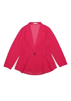 Agnes Orinda Women's Plus Size Blazer Ruffle V Neck Button Notch Panel Peplum Blazers -Agnes Orinda Store Belk 321