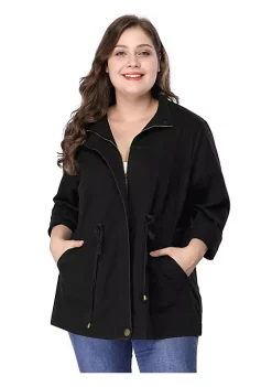 Agnes Orinda Women's Plus Size Jackets Lightweight Anorak Drawstring Utility Jacket 23 Agnes Orinda Women's Plus Size Jackets Lightweight Anorak Drawstring Utility Jacket -Agnes Orinda Store Belk 34