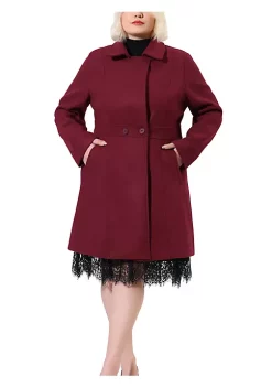 Agnes Orinda Plus Size Peacoat for Women Elegant Notched Lapel Single Winter Breasted Trench Coat Jacket -Agnes Orinda Store Belk 378