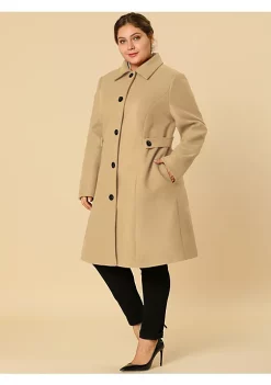 Agnes Orinda Women's Plus Size Single Breasted Belted Winter Long Coat 21 Agnes Orinda Women's Plus Size Single Breasted Belted Winter Long Coat -Agnes Orinda Store Belk 38