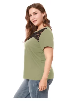 Agnes Orinda Women's Plus Size Top Short Sleeve Hollow Mesh Casual Lace Tops Valentines Day -Agnes Orinda Store Belk 432