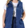 Agnes Orinda Plus Size Denim Vest for Women Sleeveless Hoodie Casual Jackets Vests -Agnes Orinda Store Belk 464