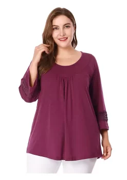 Agnes Orinda Women's Plus Size Crochet Panel Kimono Raglan Sleeves Ruched Front Tops 23 Agnes Orinda Women's Plus Size Crochet Panel Kimono Raglan Sleeves Ruched Front Tops -Agnes Orinda Store Belk 501