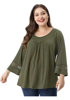 Agnes Orinda Women's Plus Size Crochet Panel Kimono Raglan Sleeves Ruched Front Tops 27 Agnes Orinda Women's Plus Size Crochet Panel Kimono Raglan Sleeves Ruched Front Tops -Agnes Orinda Store Belk 505