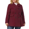 Agnes Orinda Women's Plus Size Notched Lapel Double Breasted Long Coat
