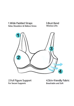 Agnes Orinda Regular Bras for Women Wireless Coverage Figure Wirefree Bras -Agnes Orinda Store Belk 541
