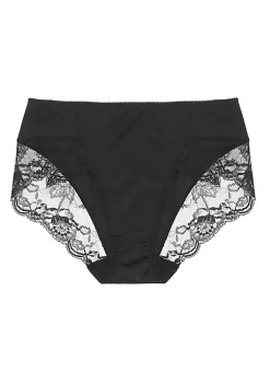 Agnes Orinda Women's HIgh-Rise Lace Trim Brief Seamless Underwear