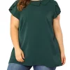 Agnes Orinda Plus Size Top for Women, Chiffon Overlapping Short Sleeves Blouses -Agnes Orinda Store Belk 554