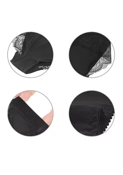 Agnes Orinda Women's 3-Pack Lace Trim High Rise Solid Brief Stretchy Underwear -Agnes Orinda Store Belk 564