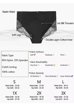 Agnes Orinda Women's 3-Pack Lace Trim High Rise Solid Brief Stretchy Underwear -Agnes Orinda Store Belk 565