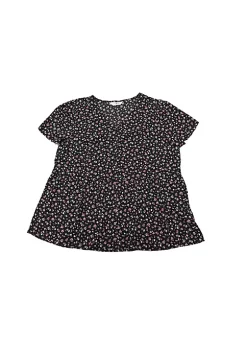 Agnes Orinda Women's Plus Size Spring Casual Elegant Floral V Neck Peplum Blouse -Agnes Orinda Store Belk 578