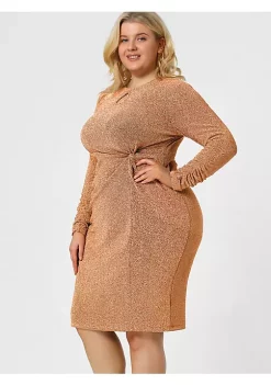 Agnes Orinda Women's Plus Size Party Dresses Glitter Bodycon Cocktail Sequin Midi Dress -Agnes Orinda Store Belk 612