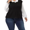 Agnes Orinda Women's Plus Size Sweater Vest V Neck Cable Knit Sweater Sleeveless Pullover Sweater Vests -Agnes Orinda Store Belk 619