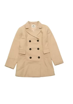 Agnes Orinda Women's Plus Size Notched Lapel Double Breasted Long Coat -Agnes Orinda Store Belk 64