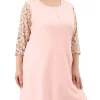 Agnes Orinda Plus Size Sleepshirts for Women 3/4 Sleeve Midi Sleepwear Floral Nightgowns -Agnes Orinda Store Belk 646