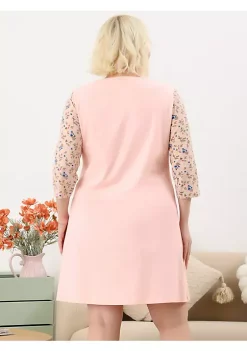 Agnes Orinda Plus Size Sleepshirts for Women 3/4 Sleeve Midi Sleepwear Floral Nightgowns -Agnes Orinda Store Belk 650