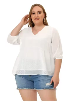 Agnes Orinda Plus Size Chiffon Tops for Women Babydoll Long Sleeve Swiss Dots Blouse 12 Agnes Orinda Plus Size Chiffon Tops for Women Babydoll Long Sleeve Swiss Dots Blouse -Agnes Orinda Store Belk 656