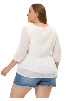 Agnes Orinda Plus Size Chiffon Tops for Women Babydoll Long Sleeve Swiss Dots Blouse 13 Agnes Orinda Plus Size Chiffon Tops for Women Babydoll Long Sleeve Swiss Dots Blouse -Agnes Orinda Store Belk 657
