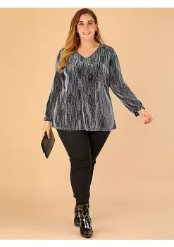 Agnes Orinda Women's Plus Size Christmas Top, Metallic Party Disco Sparkle Sequin Tops -Agnes Orinda Store Belk 664