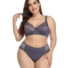 Agnes Orinda Women's Plus Size Underwire Push Up Lace Trim Adjustable Straps Comfort Bra and Panty Set -Agnes Orinda Store Belk 685