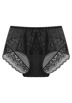 Agnes Orinda Women's Lace Trim High Rise Solid Brief Stretchy Underwear -Agnes Orinda Store Belk 700