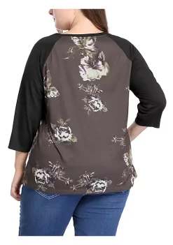 Agnes Orinda Women's Plus Size Tee Shirt Floral Print 3/4 Sleeve Tunic Top Raglan Round Neck Tops 19 Agnes Orinda Women's Plus Size Tee Shirt Floral Print 3/4 Sleeve Tunic Top Raglan Round Neck Tops -Agnes Orinda Store Belk 742