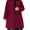 Agnes Orinda Plus Size Women Coat Peter Pan Collar Single Breasted Winter Long Coat -Agnes Orinda Store Belk 751