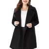 Agnes Orinda Women's Plus Size Coats A-Line Peter Pan Collar Double Breasted Coat -Agnes Orinda Store Belk 76