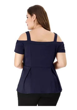 Agnes Orinda Women's Plus Size High Waist Sweetheart Cold Shoulder Peplum Top 13 Agnes Orinda Women's Plus Size High Waist Sweetheart Cold Shoulder Peplum Top -Agnes Orinda Store Belk 773