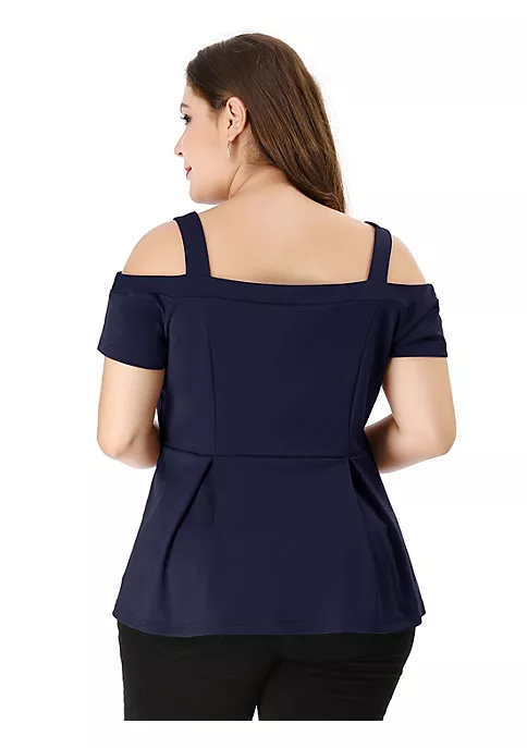 Agnes Orinda Women's Plus Size High Waist Sweetheart Cold Shoulder Peplum Top 7 Agnes Orinda Women's Plus Size High Waist Sweetheart Cold Shoulder Peplum Top - Image 5