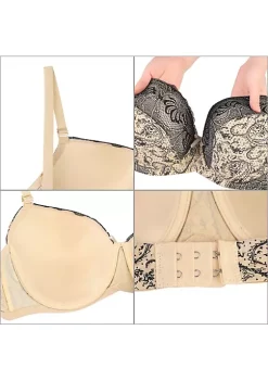 Agnes Orinda Women's Comfortable Push Up Lingerie Sets Embroidery Lace Piece Bra and Panty Set -Agnes Orinda Store Belk 778
