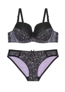 Agnes Orinda Women's Comfortable Push Up Lingerie Sets Embroidery Lace Piece Bra and Panty Set -Agnes Orinda Store Belk 782