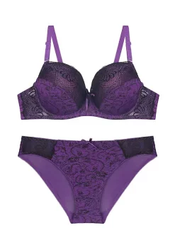 Agnes Orinda Women's Comfortable Push Up Lingerie Sets Embroidery Lace Piece Bra and Panty Set -Agnes Orinda Store Belk 783