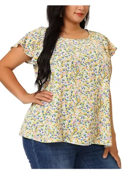 Agnes Orinda Plus Size Blouses for Women Summer Short Sleeves Floral Tops 18 Agnes Orinda Plus Size Blouses for Women Summer Short Sleeves Floral Tops -Agnes Orinda Store Belk 813