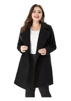 Agnes Orinda Women's Plus Size Coats A-Line Peter Pan Collar Double Breasted Coat -Agnes Orinda Store Belk 82