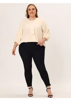 Agnes Orinda Women's Plus Size Tops Work Round Neck Ruffle Chiffon Blouse Top Mothers Day 20 Agnes Orinda Women's Plus Size Tops Work Round Neck Ruffle Chiffon Blouse Top Mothers Day -Agnes Orinda Store Belk 826