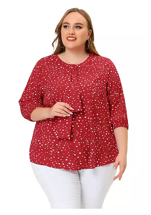 Agnes Orinda Women's Plus Size Tops Work Round Neck Ruffle Chiffon Blouse Top Mothers Day 8 Agnes Orinda Women's Plus Size Tops Work Round Neck Ruffle Chiffon Blouse Top Mothers Day - Image 6