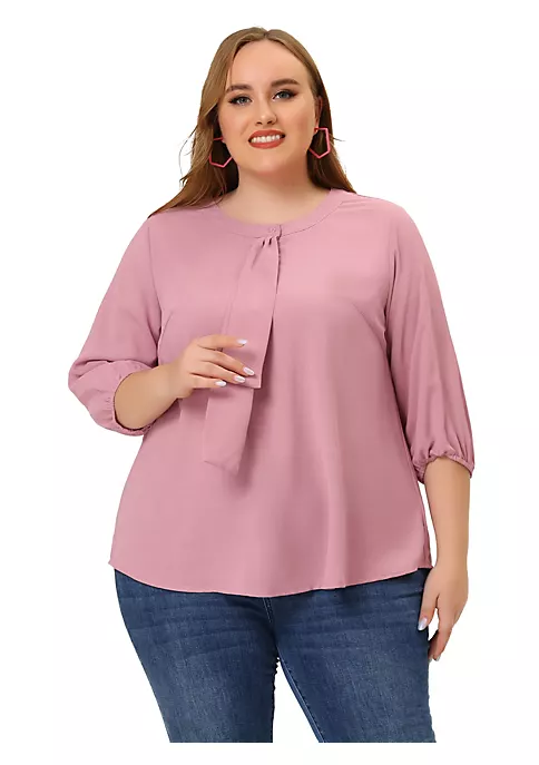 Agnes Orinda Women's Plus Size Tops Work Round Neck Ruffle Chiffon Blouse Top Mothers Day 12 Agnes Orinda Women's Plus Size Tops Work Round Neck Ruffle Chiffon Blouse Top Mothers Day - Image 10